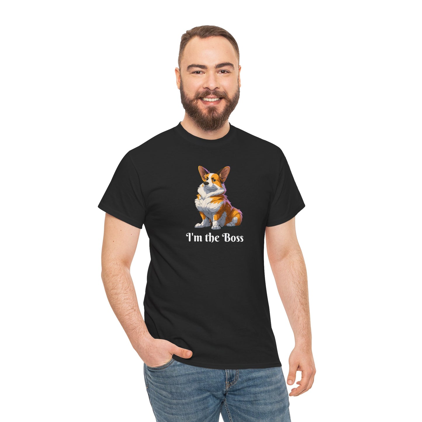 Boss Dog Corgi Funny Graphic Tee - I'm the Boss...I Bark Orders