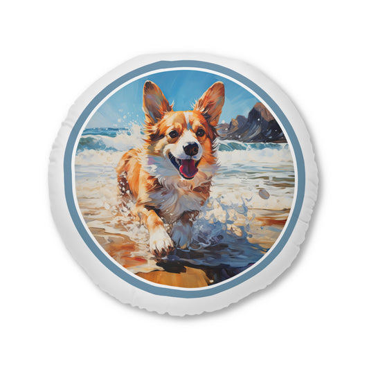Coastal Corgi - Floor Pillow