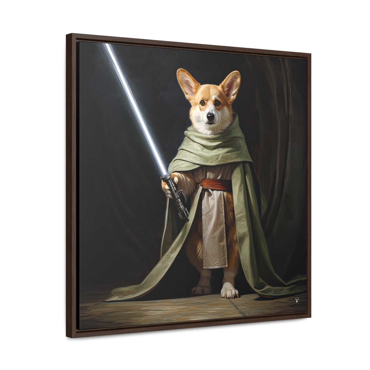 Jedi Corgi - Framed on Canvas