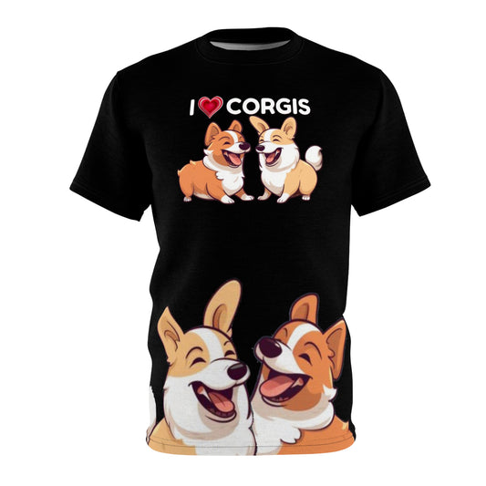 T-shirt « J'aime les corgis » gras