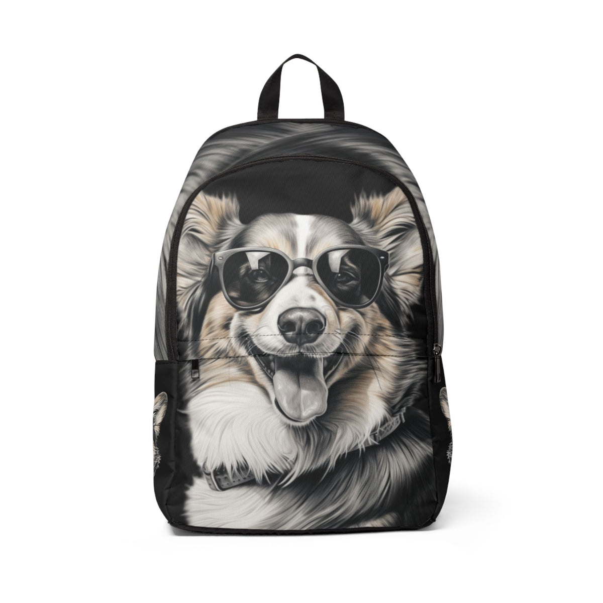 Corgi Cool Portrait in Shades Backpack — Hip Corgi Black & White Rucksack