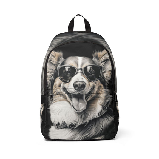 Corgi Cool Portrait in Shades Backpack — Hip Corgi Black & White Rucksack
