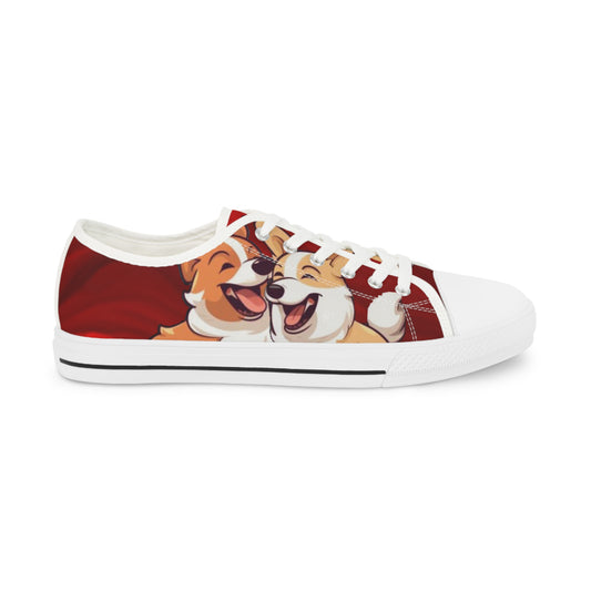 Corgi Best Mates Cute Cartoon Casual Men’s Low Top Canvas Sneakers