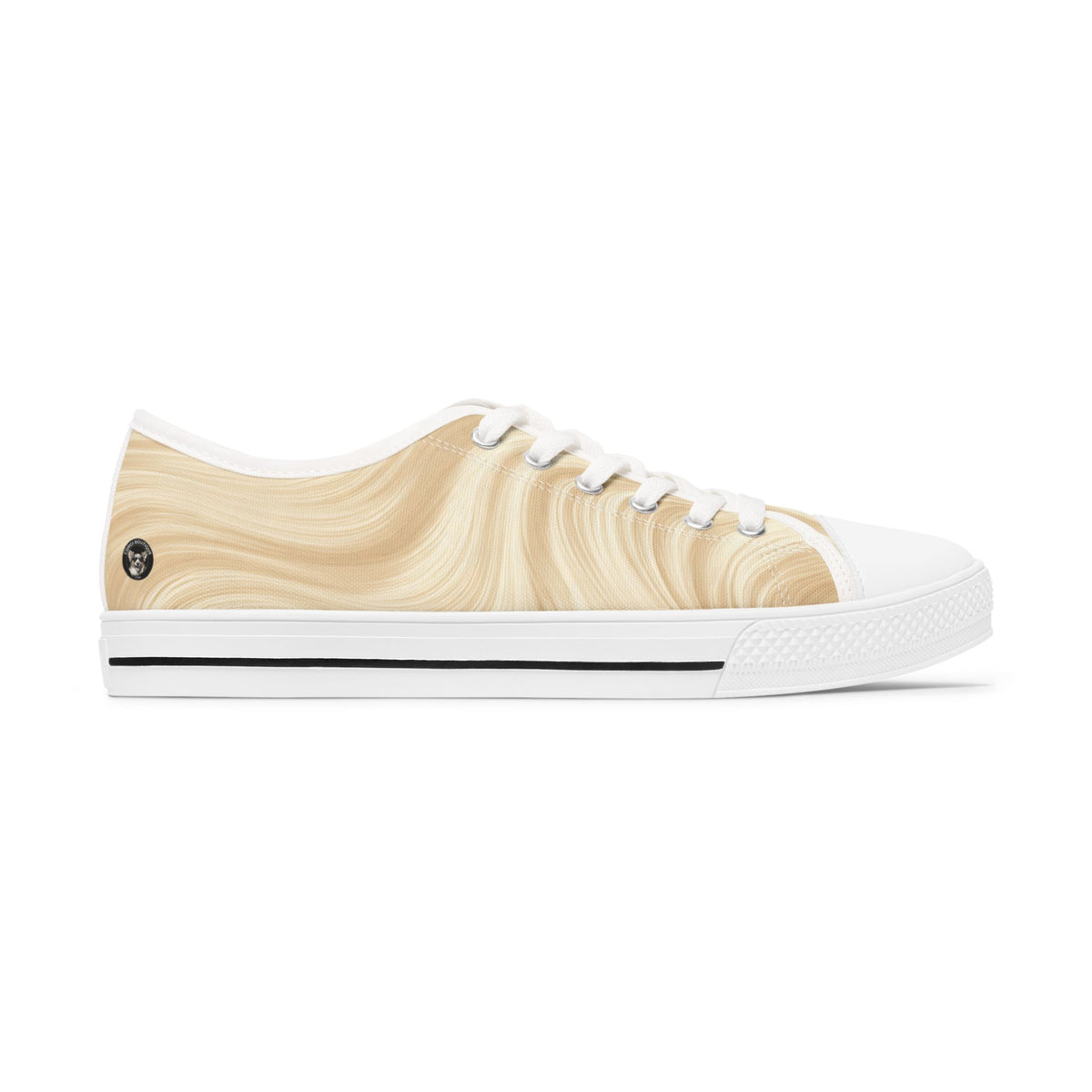 Giddy Sploot Women's Low Top Sneakers — Creamy Champagne Canvas Casual Shoes