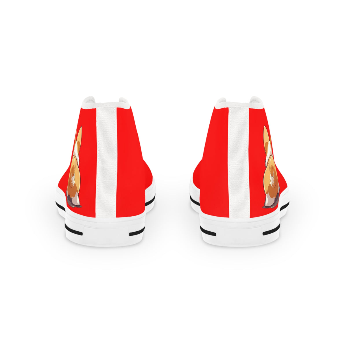 Booty Call Corgi Pop Art Men's High Top Casual Red Canvas Sneakers