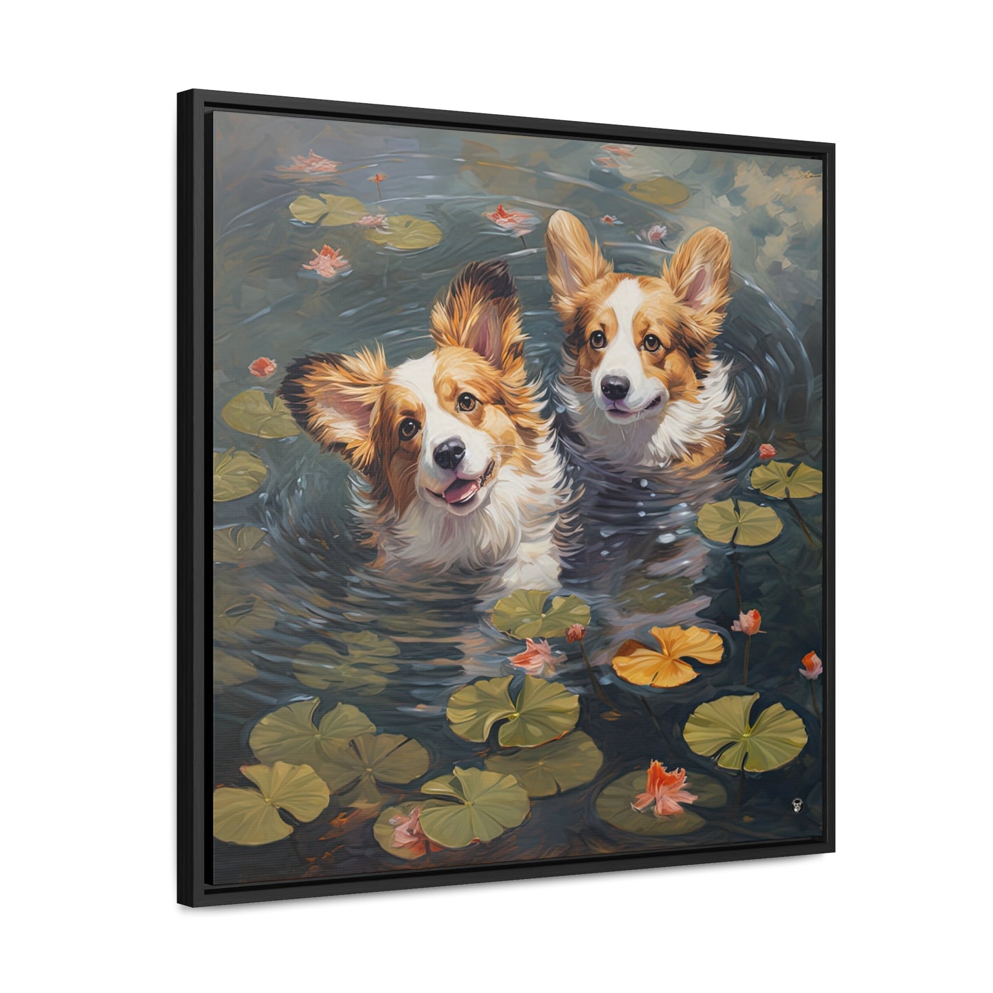 Pond Pups - Framed on Canvas