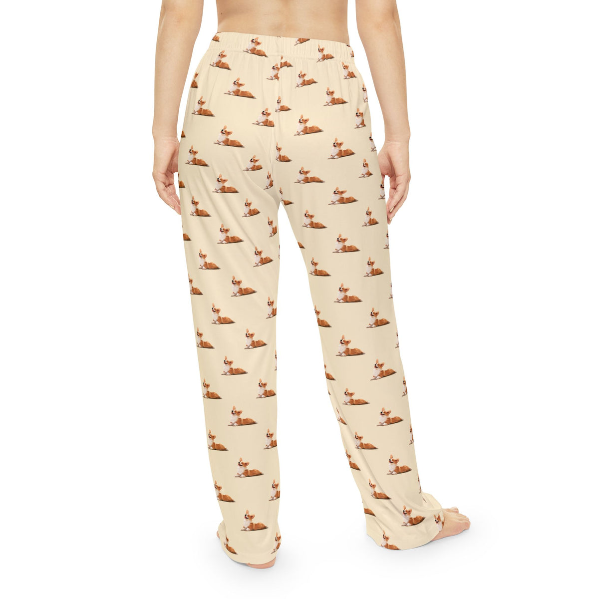 Giddy Sploot Women's Creamy Champagne Corgi Lounge Pants