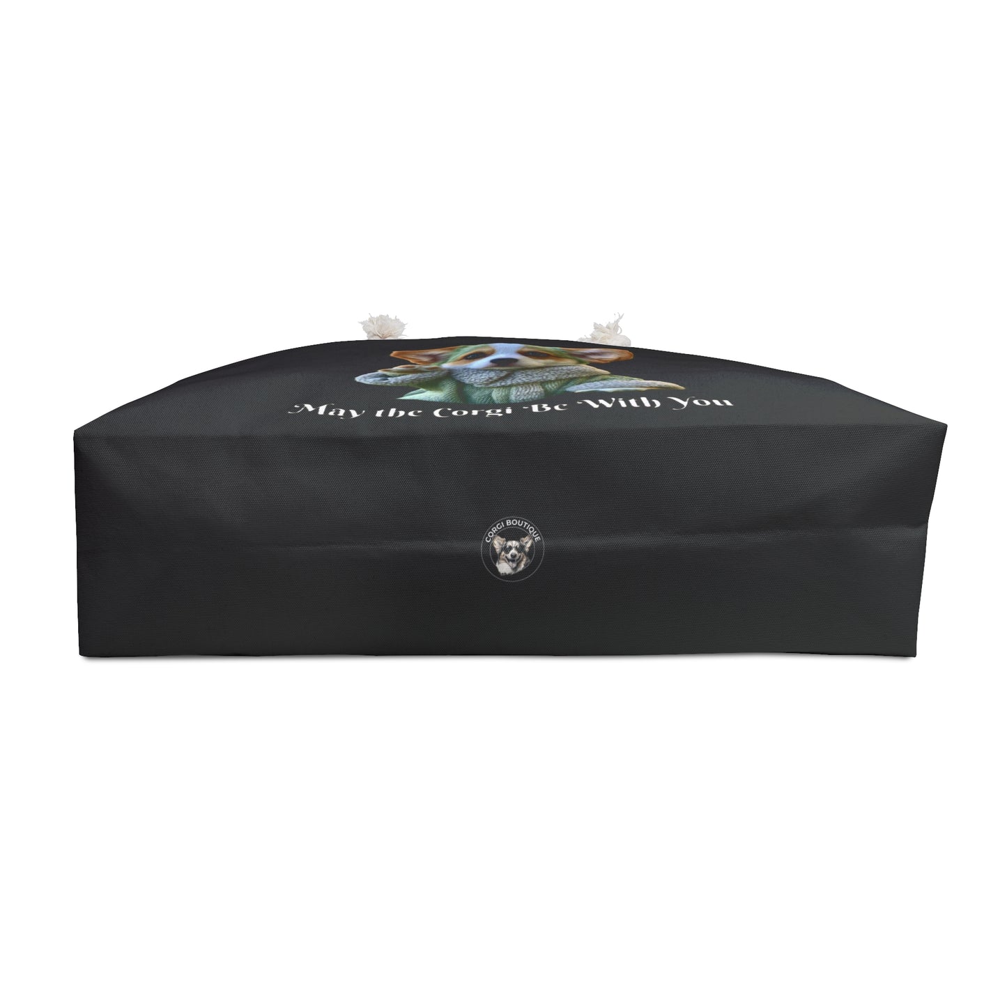 May the Corgi Be With You Weekender Beach Bag – Baby Corgi Star Warrior Themed Travel Tote