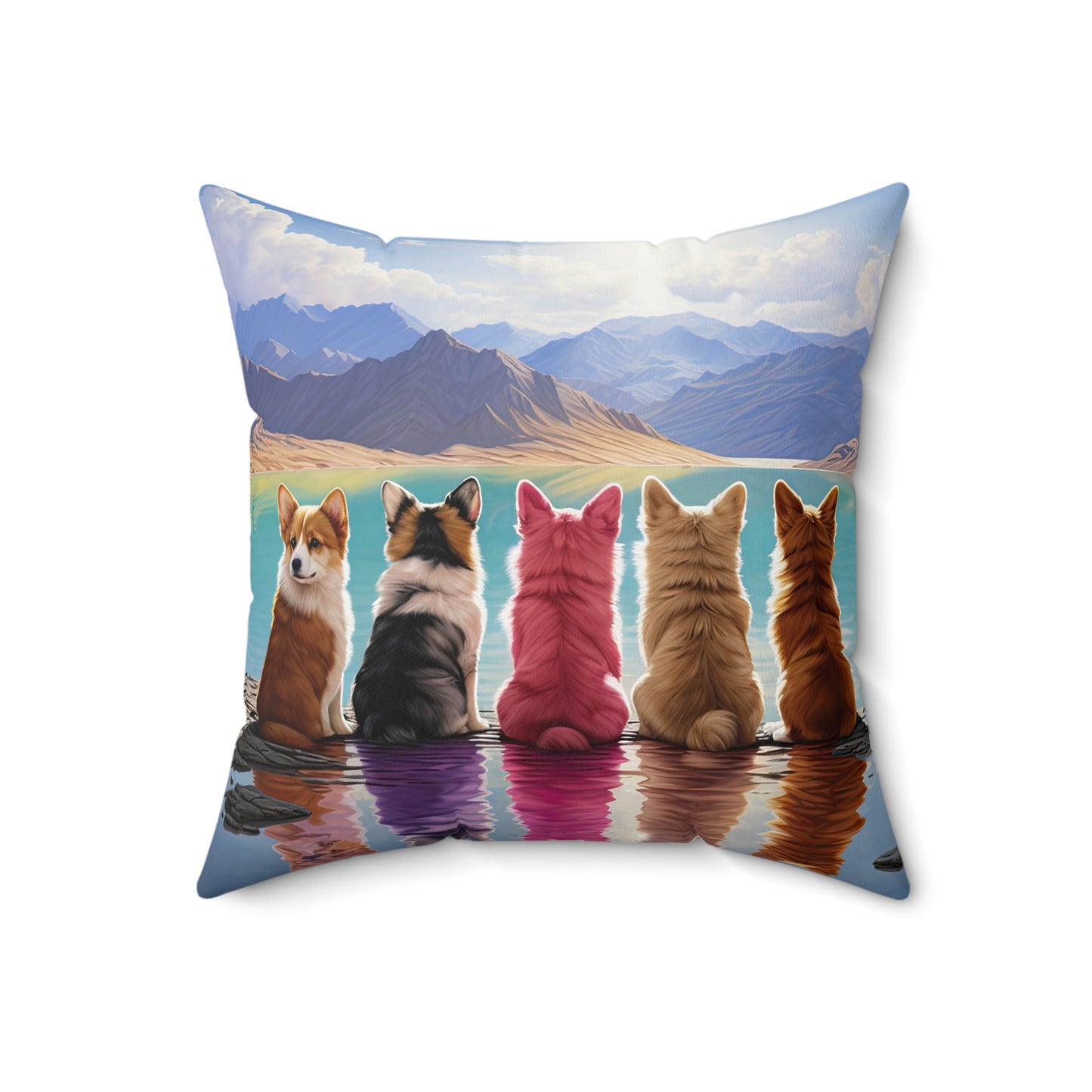 Corgi Lake - Throw Pillow