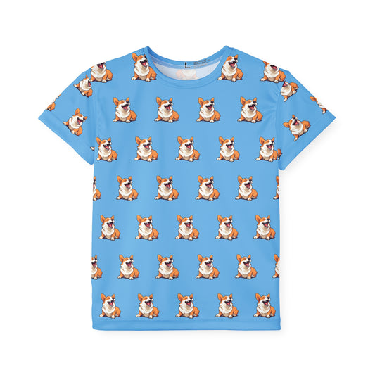 Comical Corgi Kid's Sports Tee