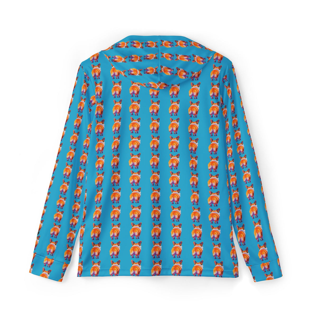 Corgi Butt Stripes Artistic Portrait - Blue Light Hoodie
