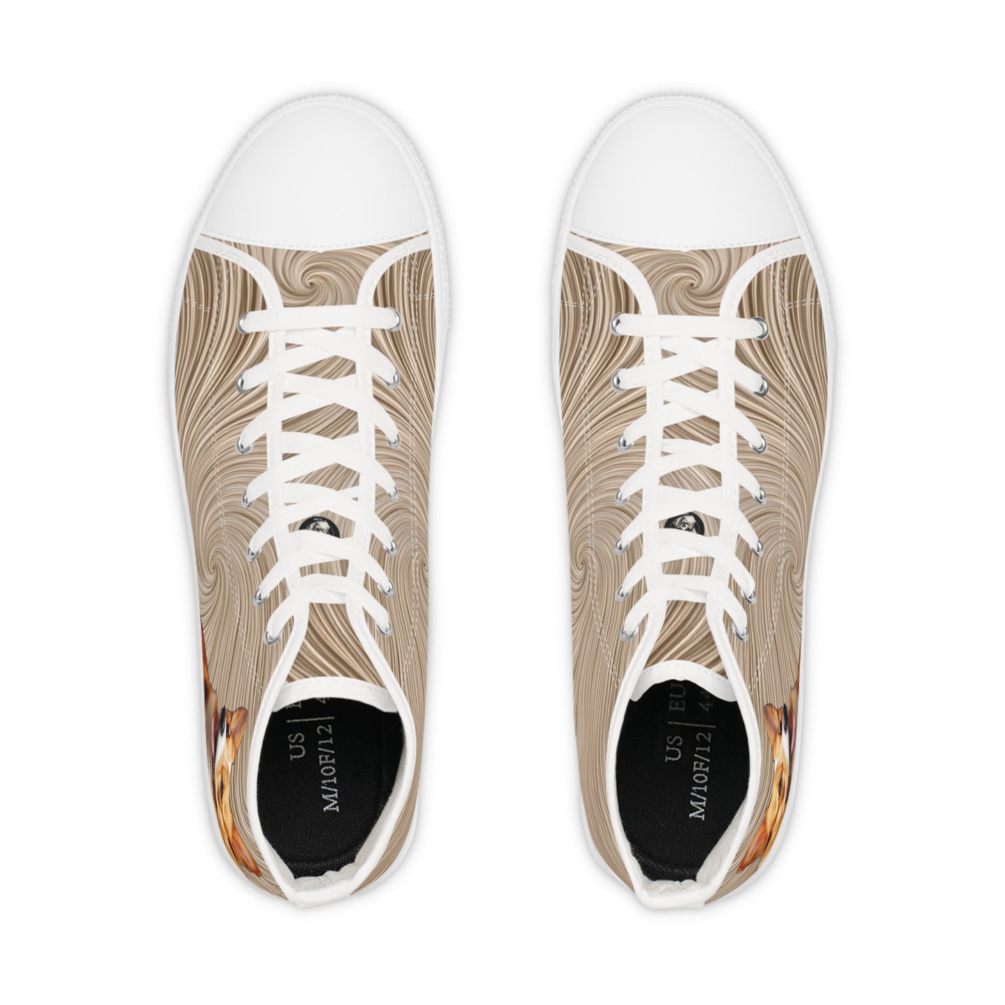 Pembroke Portrait Men's High Top Casual Swirling Tan Sneakers
