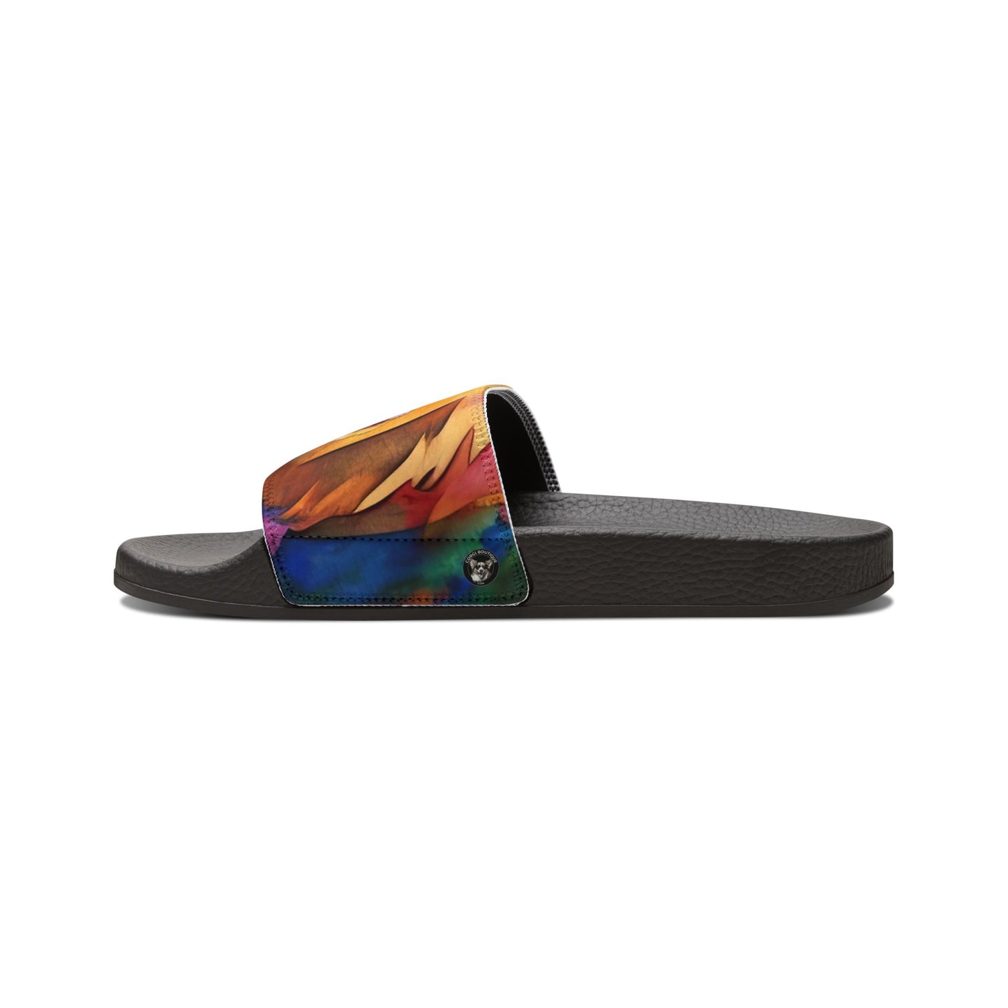 Corgi Pop Art Paint Splash Women's Casual Multicolor Slide Sandals - Pool & Beach Slides