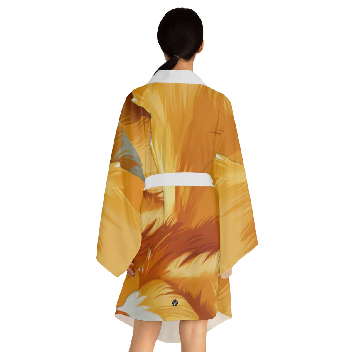 The Queen's Corgi Companion Kimono Robe - Multicolor Silky Wrap