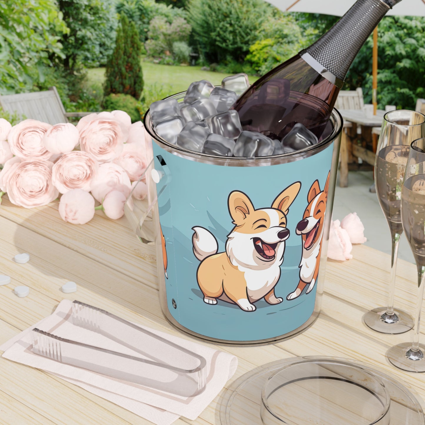 Corgi Couple - Ice Bucket with Tongs