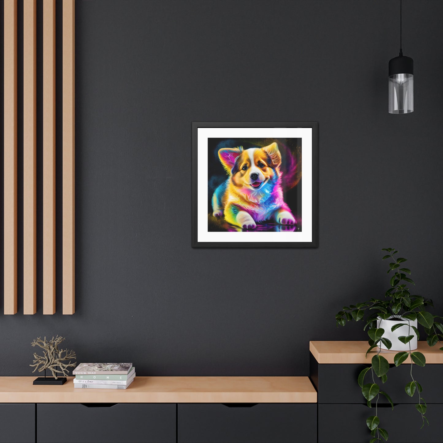 Colorful Corgi Framed Print