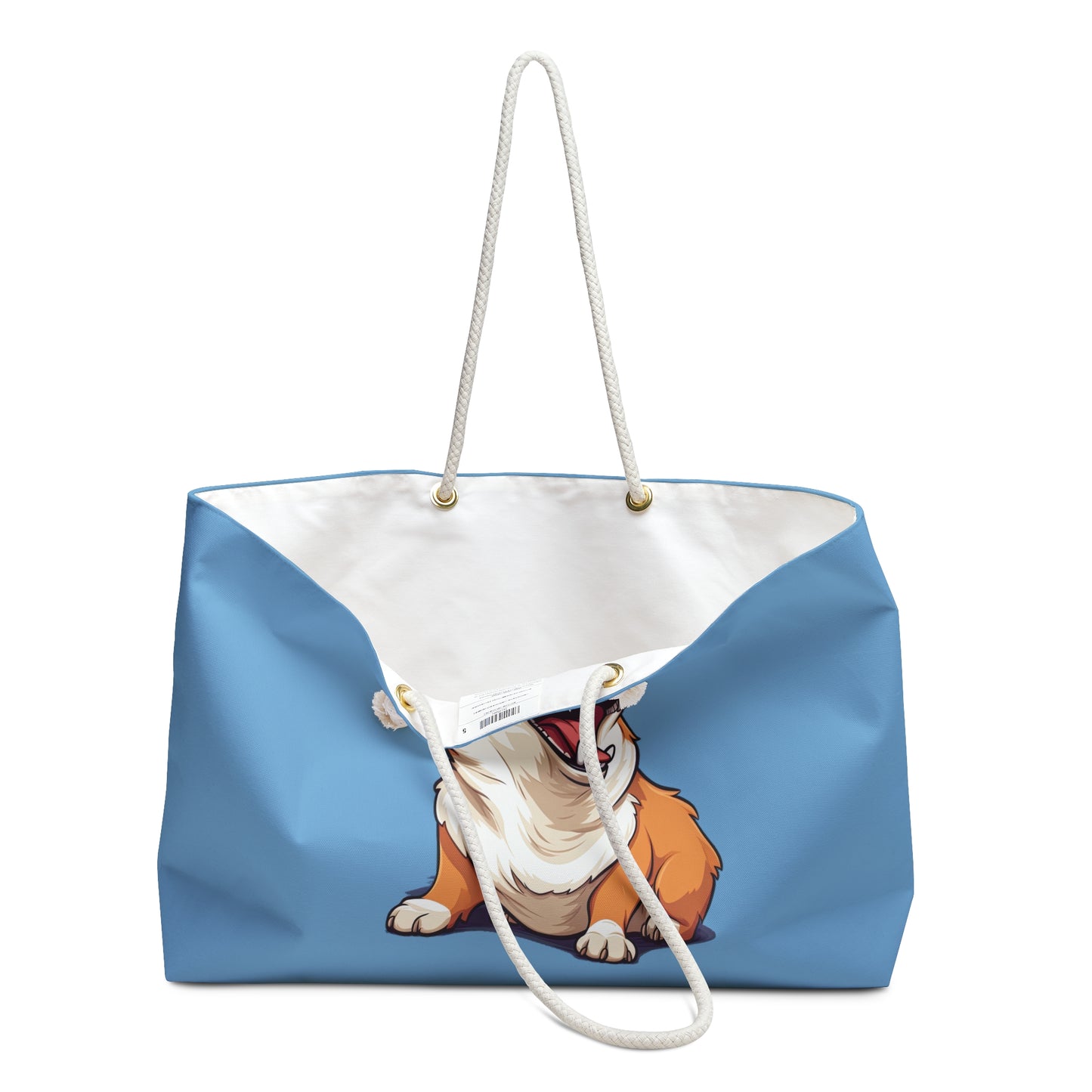 Comical Corgi All Smiles Weekender Beach Bag - Fun & Funny Blue Travel Tote