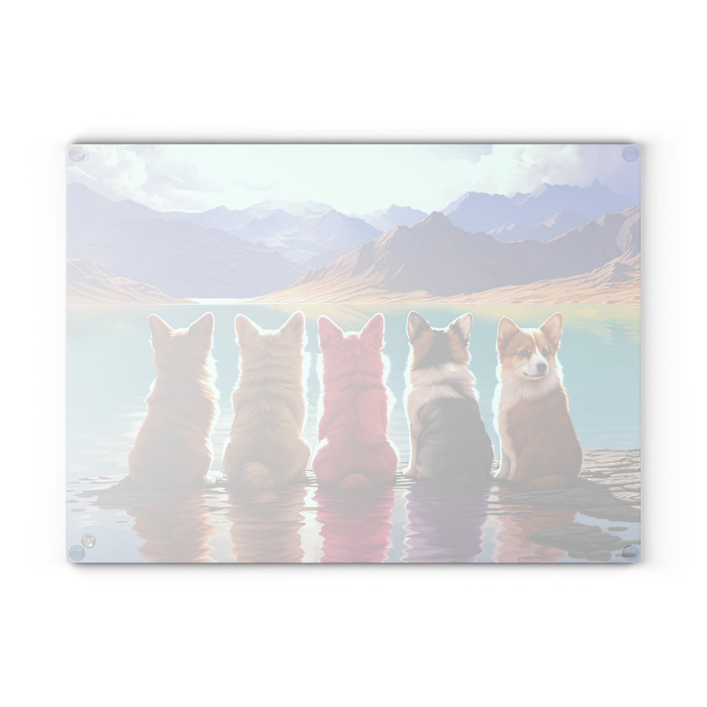 Corgi Lake - Glass Cutting Board