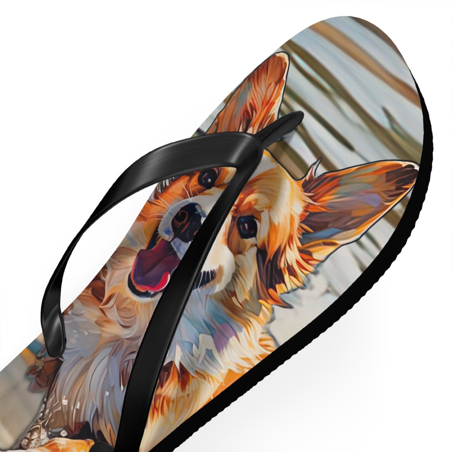 Coastal Corgi Flip-Flops