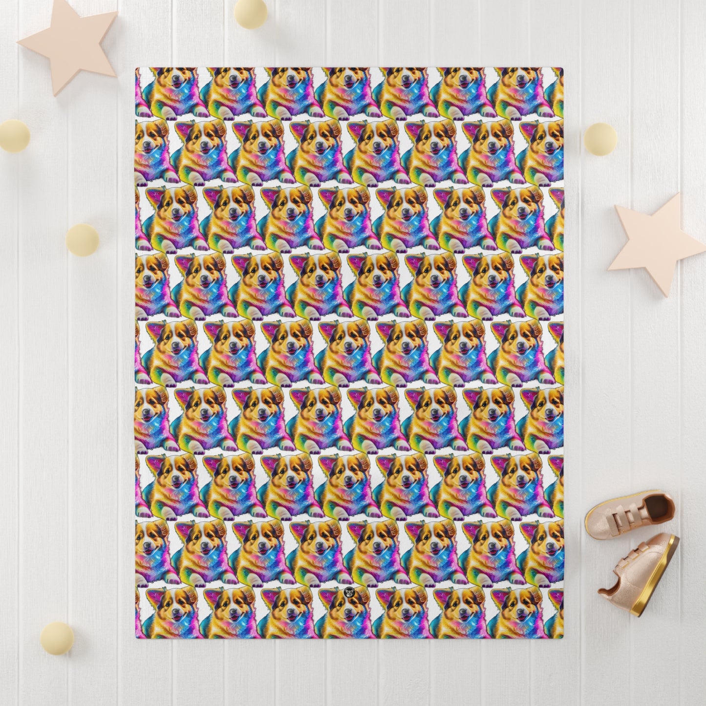 Colorful Corgi Mosaic - Baby Blanket