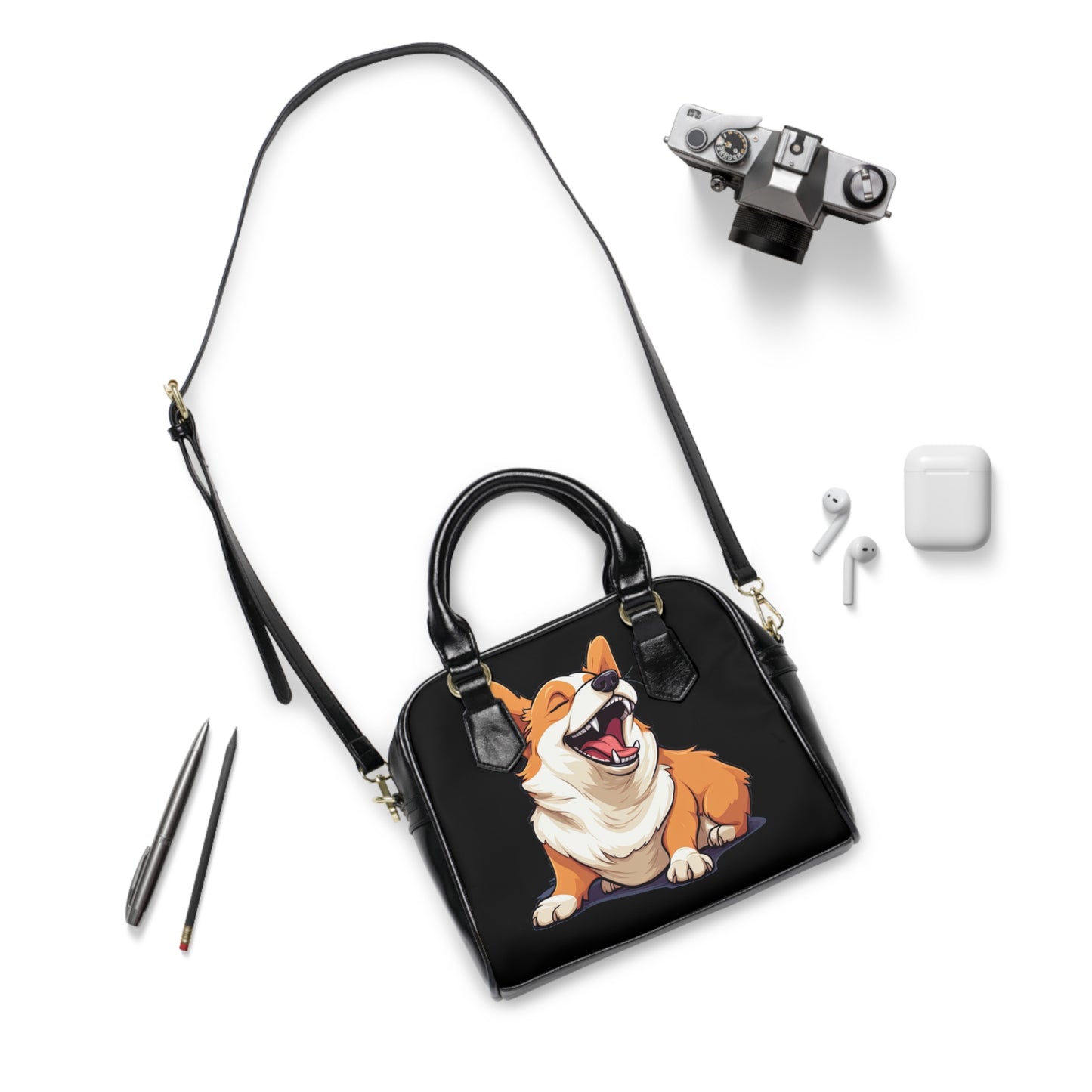 Comical Corgi - Handbag w/Removable Shoulder Strap