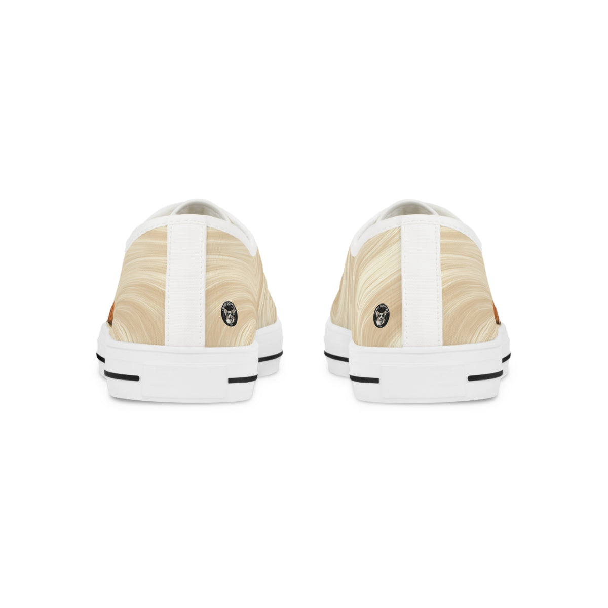 Giddy Sploot Men's Low Top Casual Creamy Champagne Canvas Corgi Sneakers