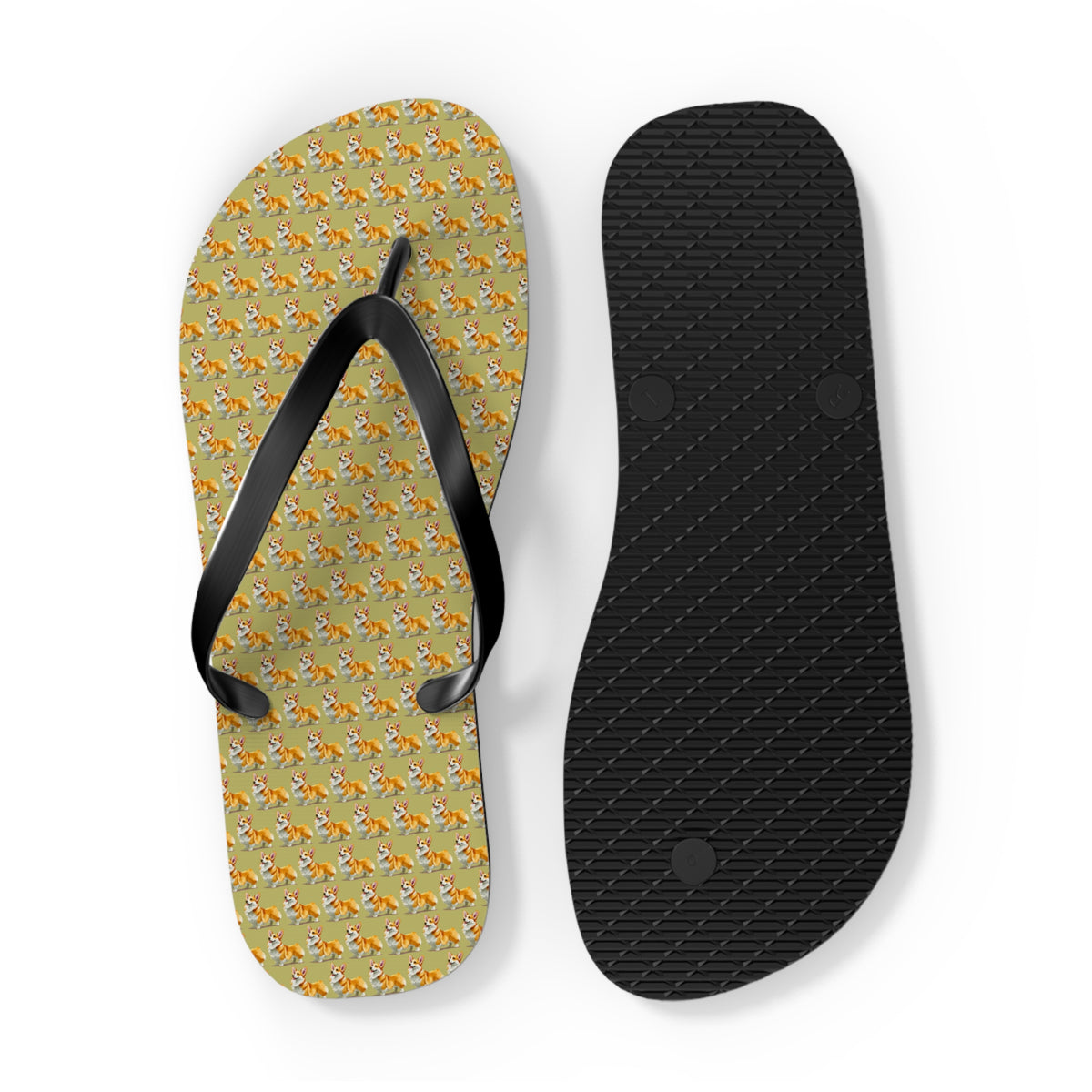The Queen's Corgi Companion Repeater Pattern Flip-Flops - Cool Corgi Sandals
