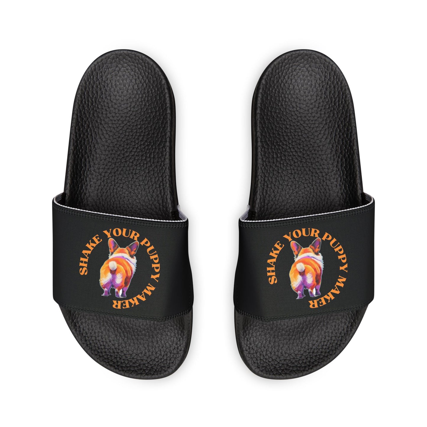 Shake Your Puppy Maker Men's Black Slide Sandals - Casual Pool & Beach Slides