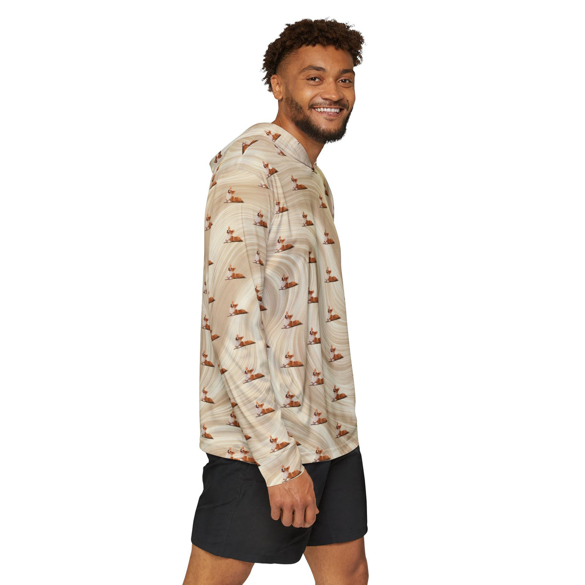 Giddy Sploot Repeater Pattern - Rich Creamy Champagne Swirl Light Hoodie