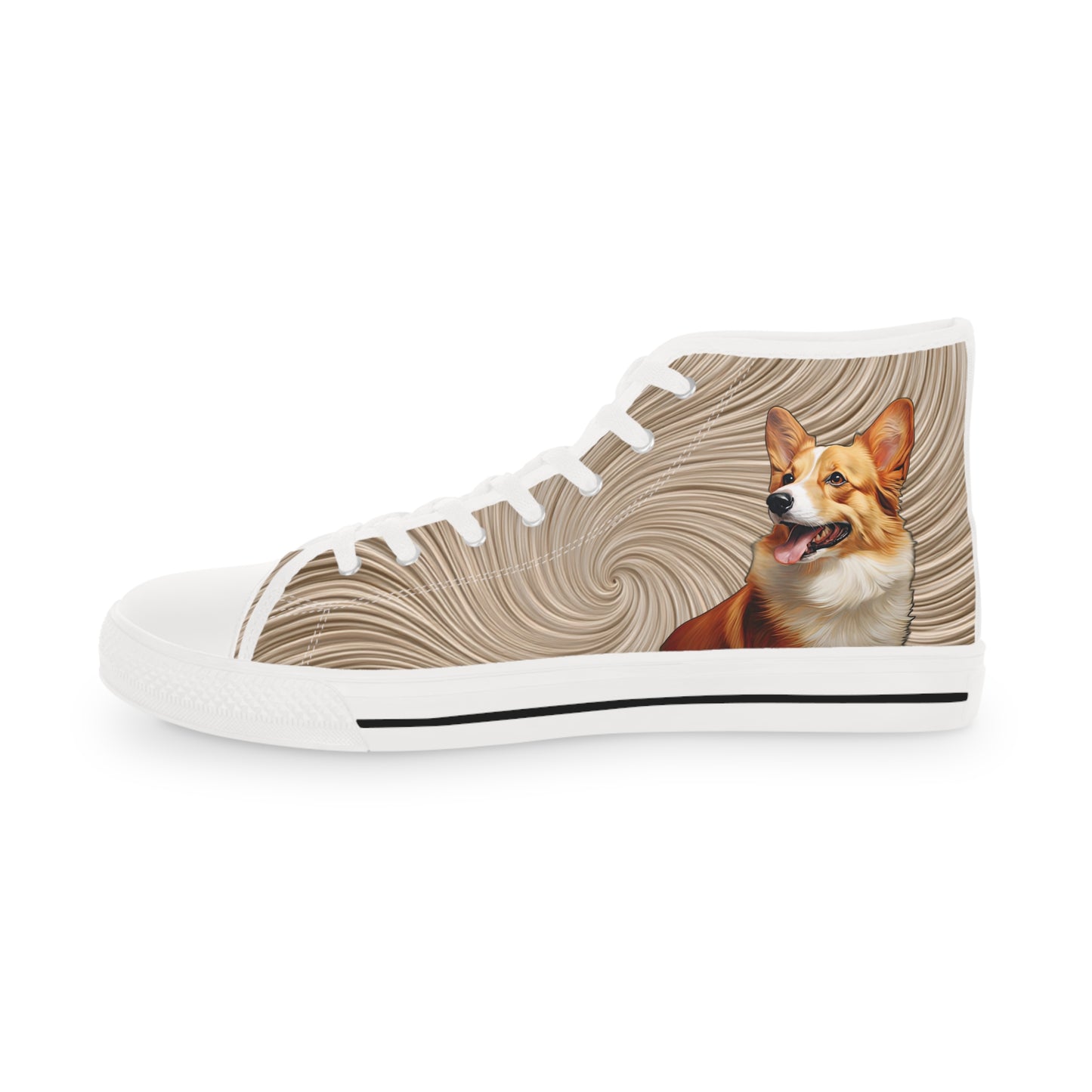 Pembroke Portrait Men's High Top Casual Swirling Tan Sneakers