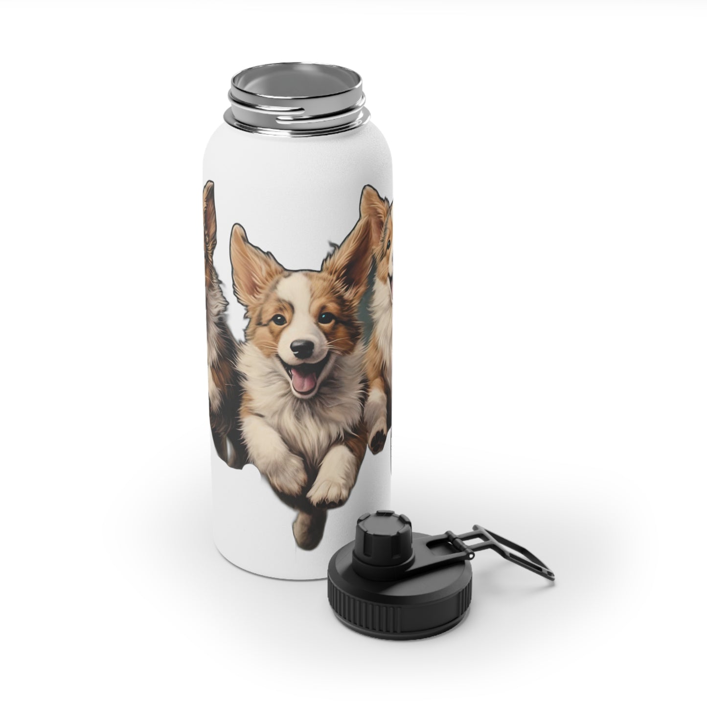 Corgi Enthusiasm - Water Bottle with Sport Lid