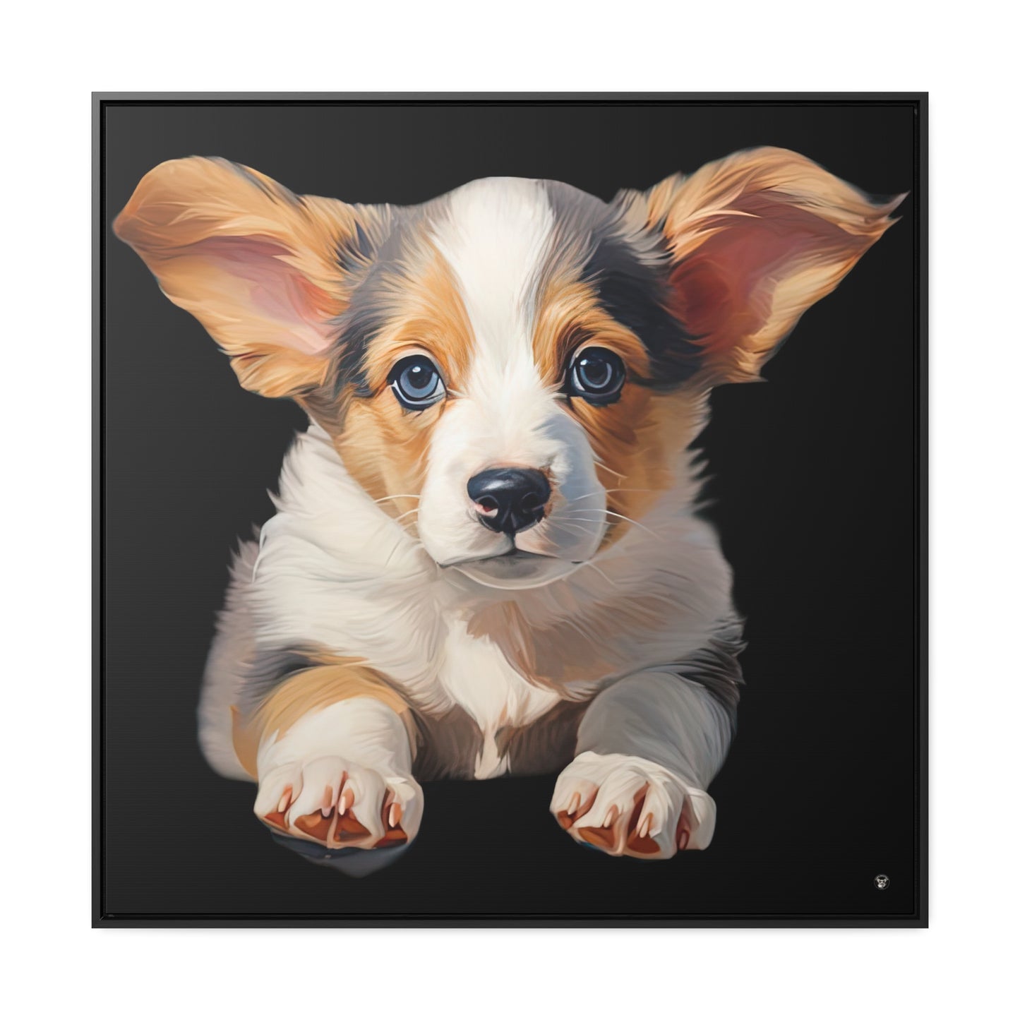 Puppy Portrait - Framed on Canvas