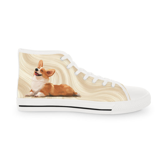 Giddy Sploot Men's High Top Casual Rich Creamy Champagne Canvas Sneakers