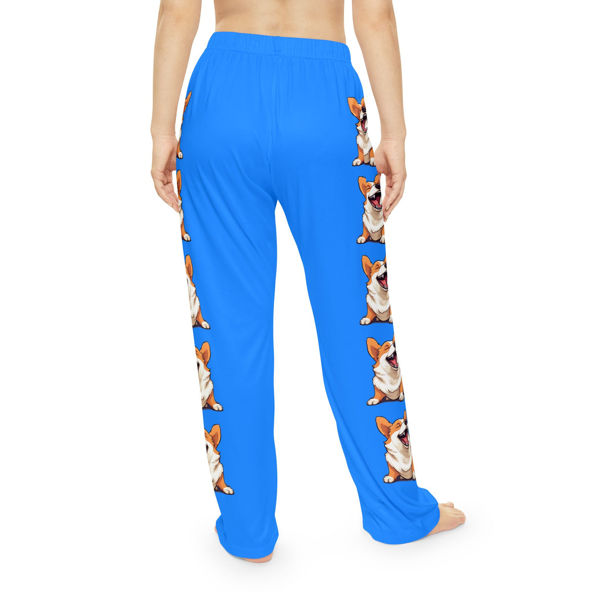 Comical Corgi All Smiles Women's Blue Lounge Pants