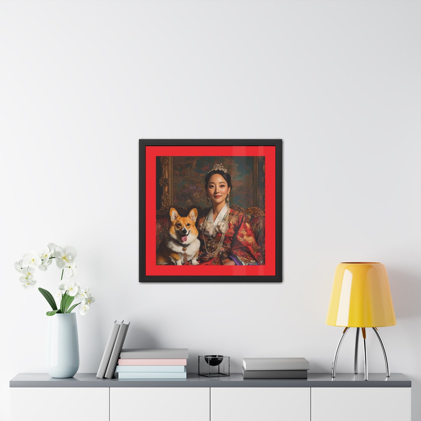 Corgi Queen Framed Print