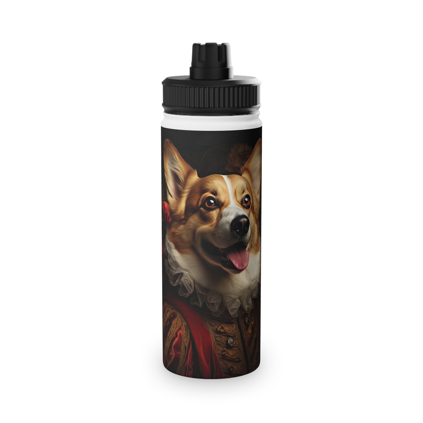 Renaissance Corgi - Water Bottle with Sport Lid