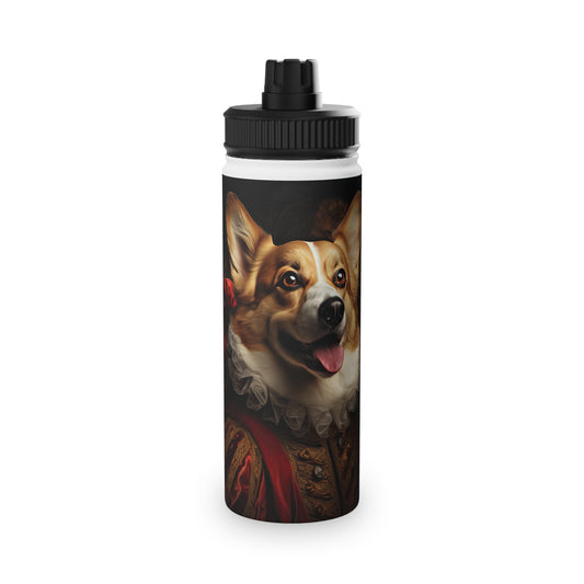 Renaissance Corgi - Water Bottle with Sport Lid