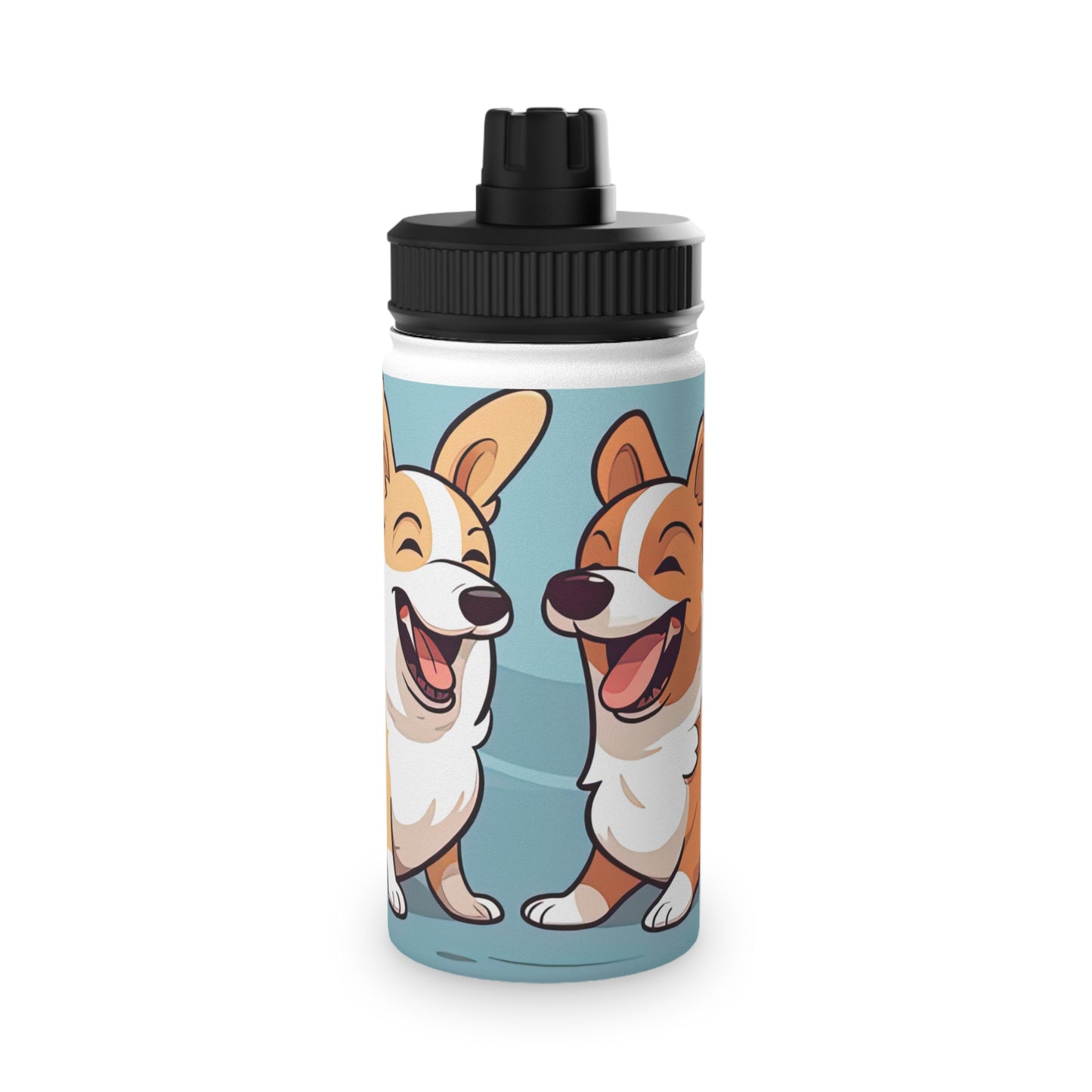 Corgi Couple - Water Bottle with Sport Lid