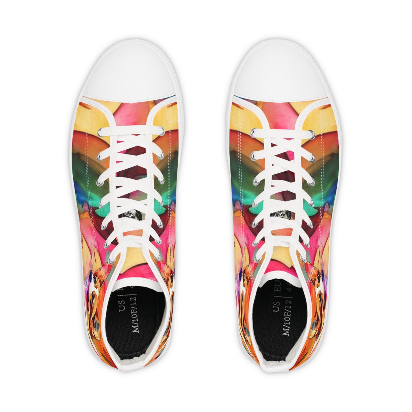Corgi Pop Art Paint Splash Men's High Top Casual Colorful Canvas Sneakers