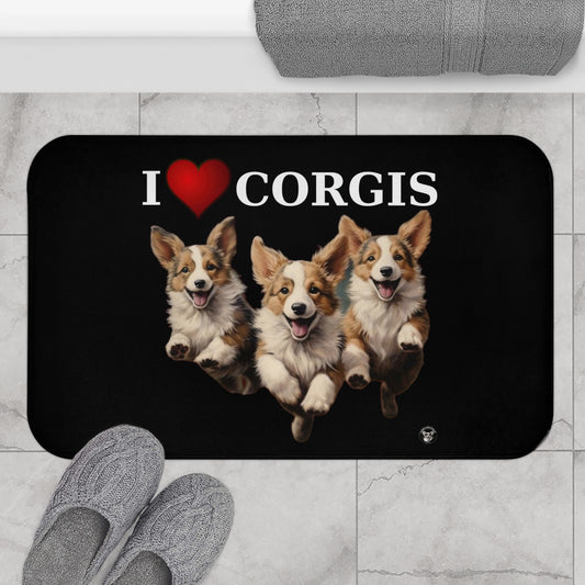 I Heart Corgis - Bath Mat