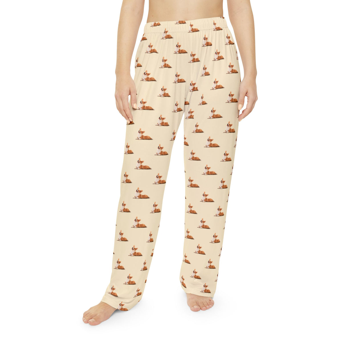 Giddy Sploot Women's Creamy Champagne Corgi Lounge Pants