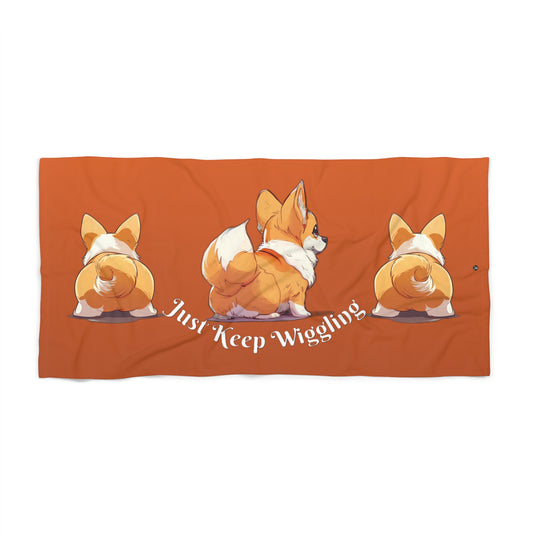 Just Keep Wiggling Beach Towel