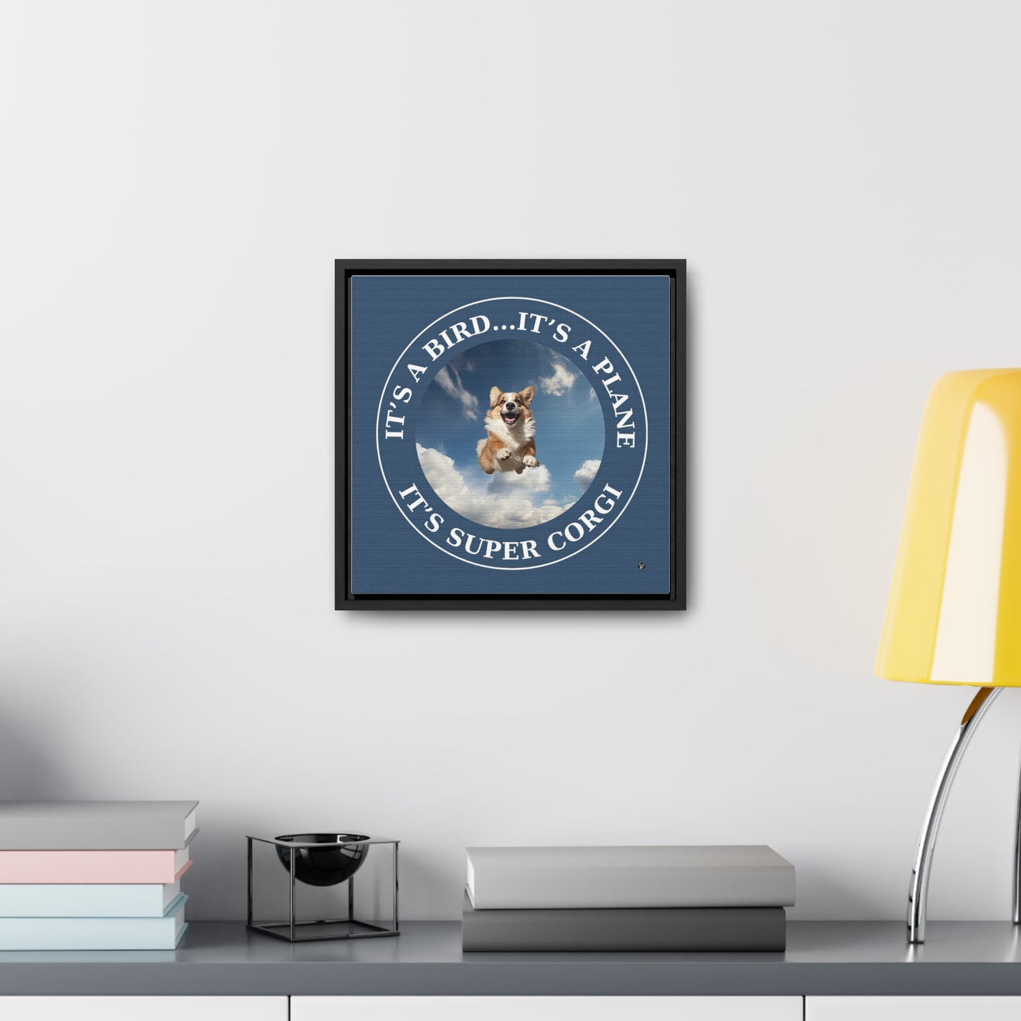 Super Corgi - Framed on Canvas