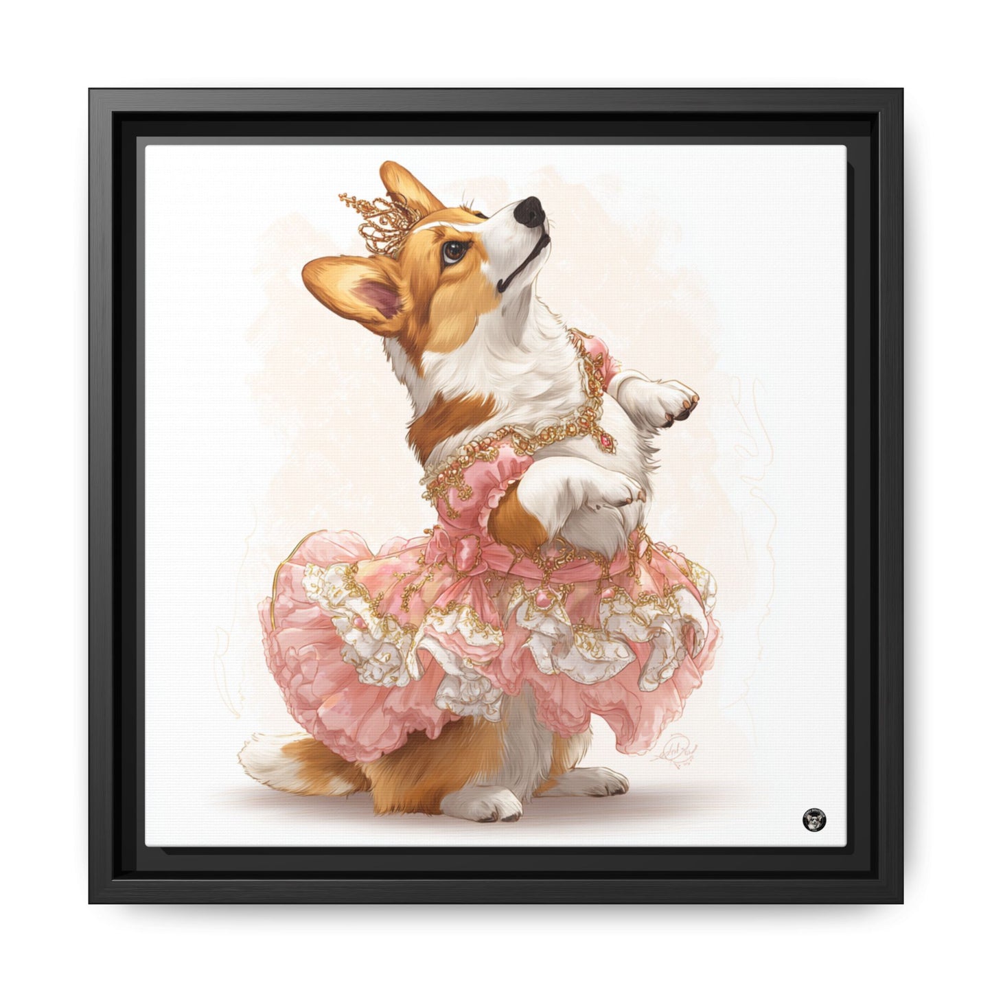 Princess Corgi on Canvas