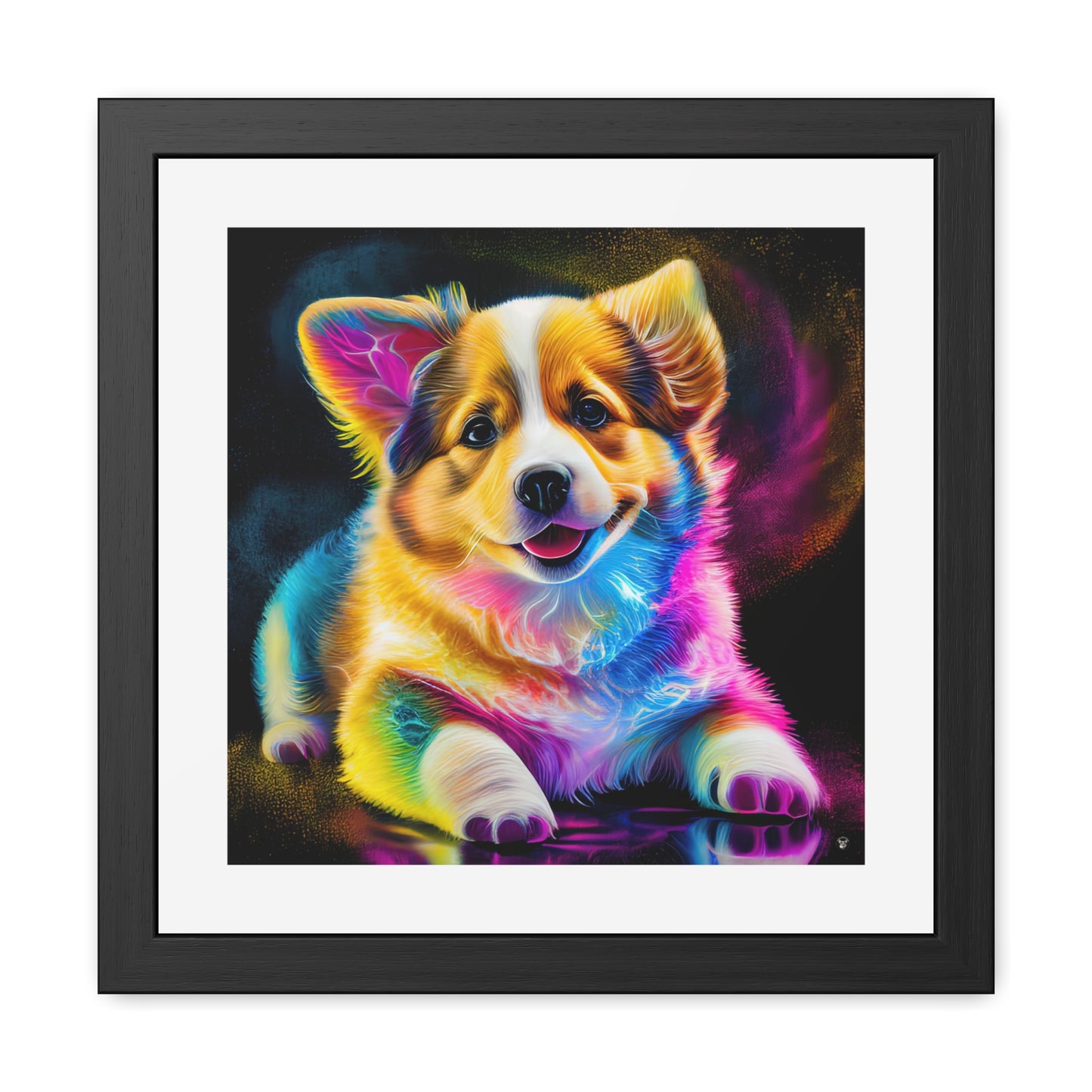 Colorful Corgi Framed Print