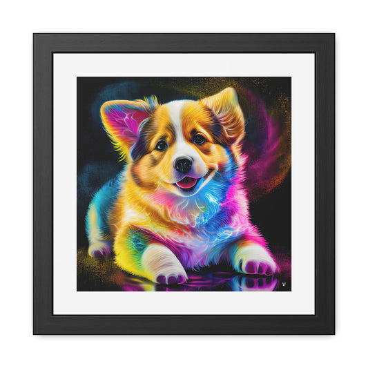 Colorful Corgi Framed Print