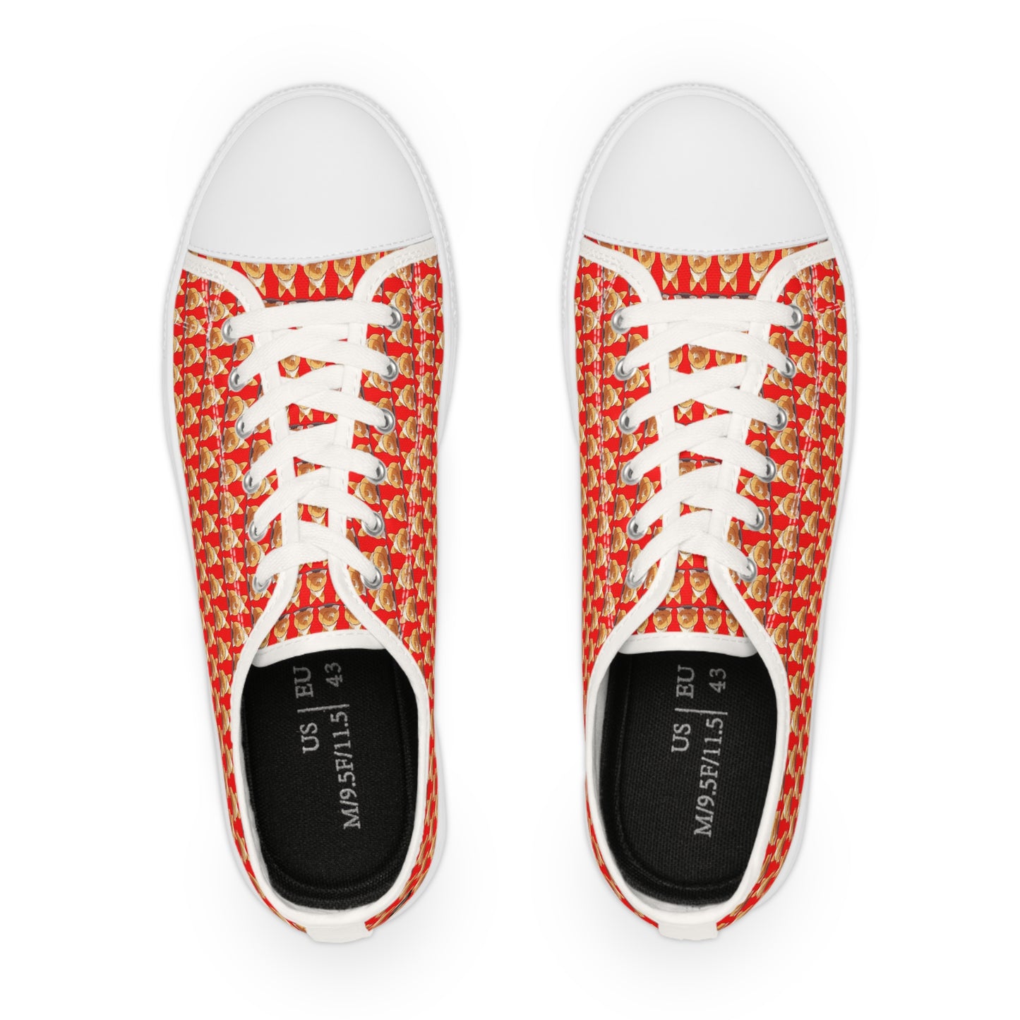 Corgi Booty Call Festive Houndstooth Style Geometric Pattern Casual Men's Low Top Canvas Sneakers
