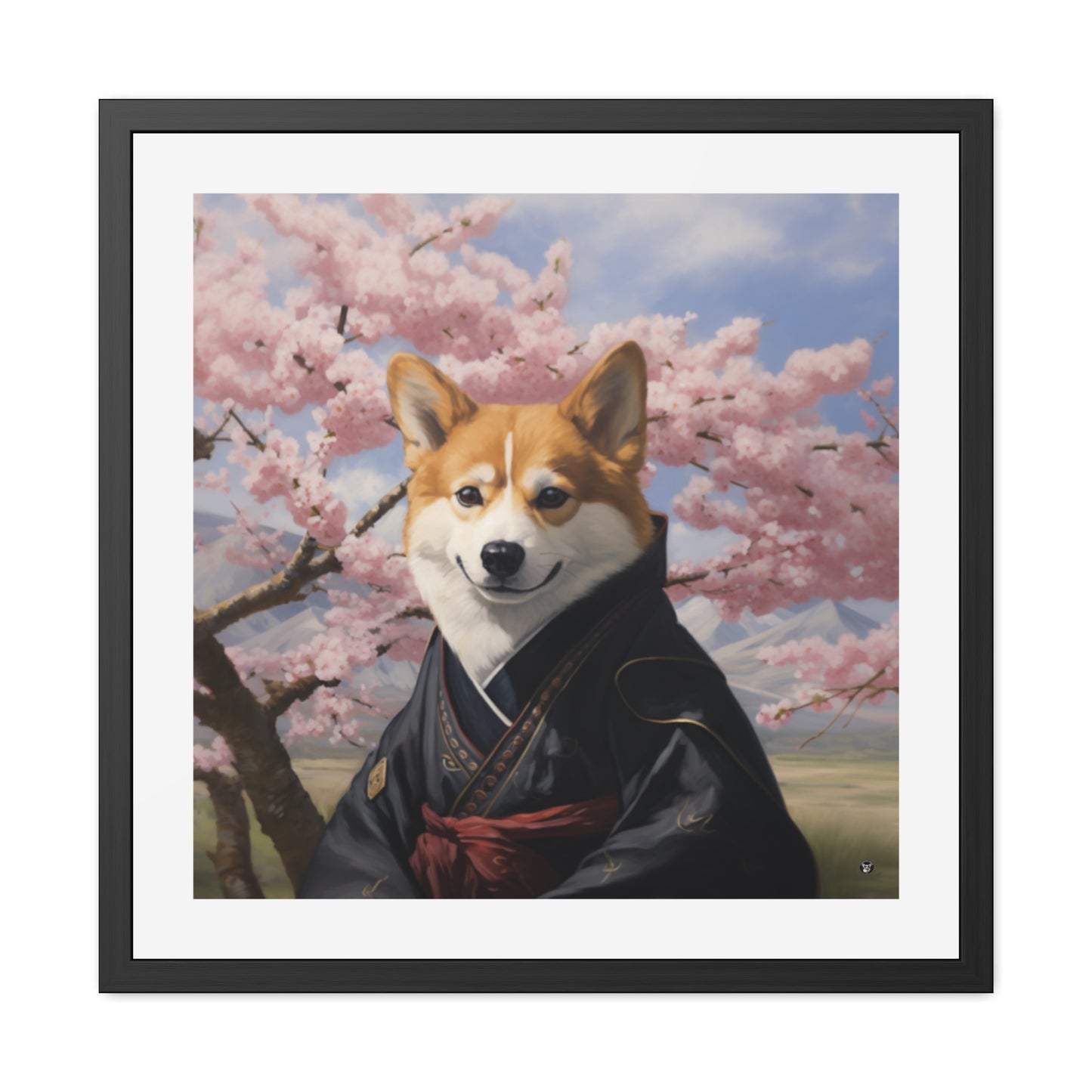 Impression encadrée Corgi ninja