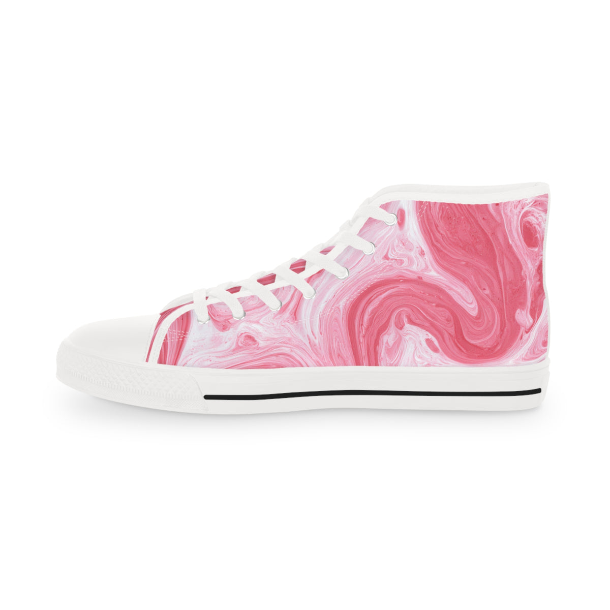 The Cuddle Connoisseur Men's High-Top Sneakers - Strawberry Swirl Canvas