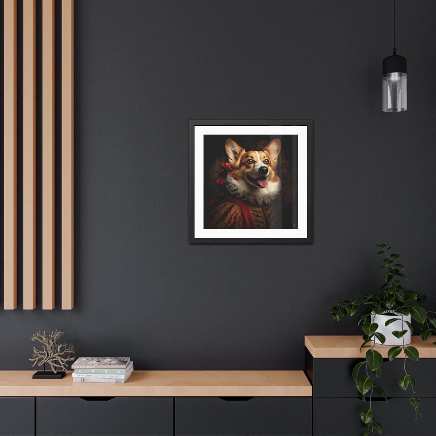Gravure encadrée Corgi Renaissance